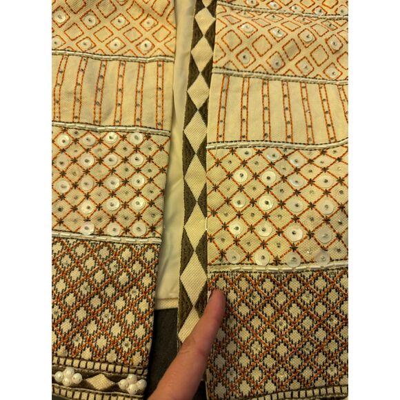 Chico's Beaded Sequined Fully Lined 3/4 Sleeve Jacket - Sz 3 (XL/16) - Picture 15 of 16